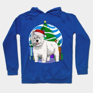 West Highland White Terrier Dog Cute Santa Christmas Hoodie